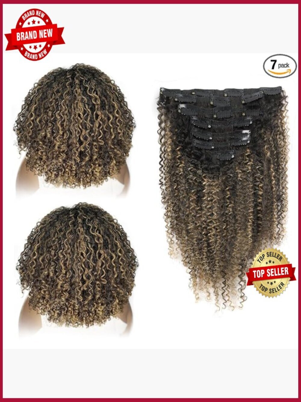 18 Inch Curly Clip In Hair Extensions Real Remy Human Hair Double Wefts Clip